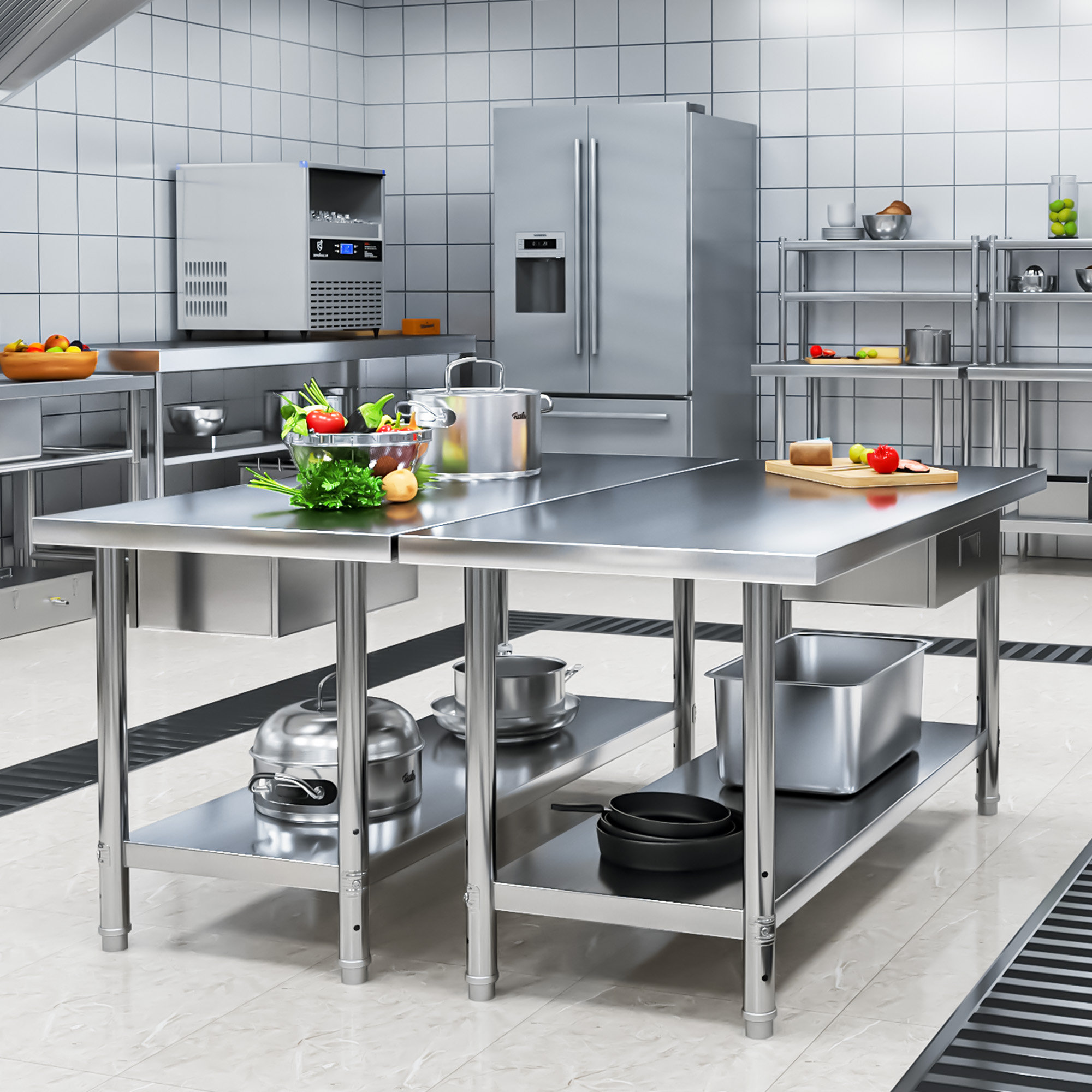 Commercial stainless table discount